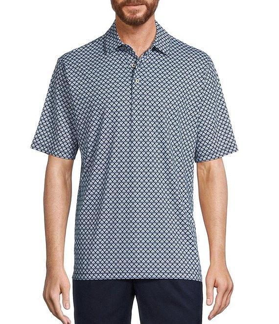 Roundtree & Yorke Performance Short Sleeve Floral Print Polo Shirt Product Image