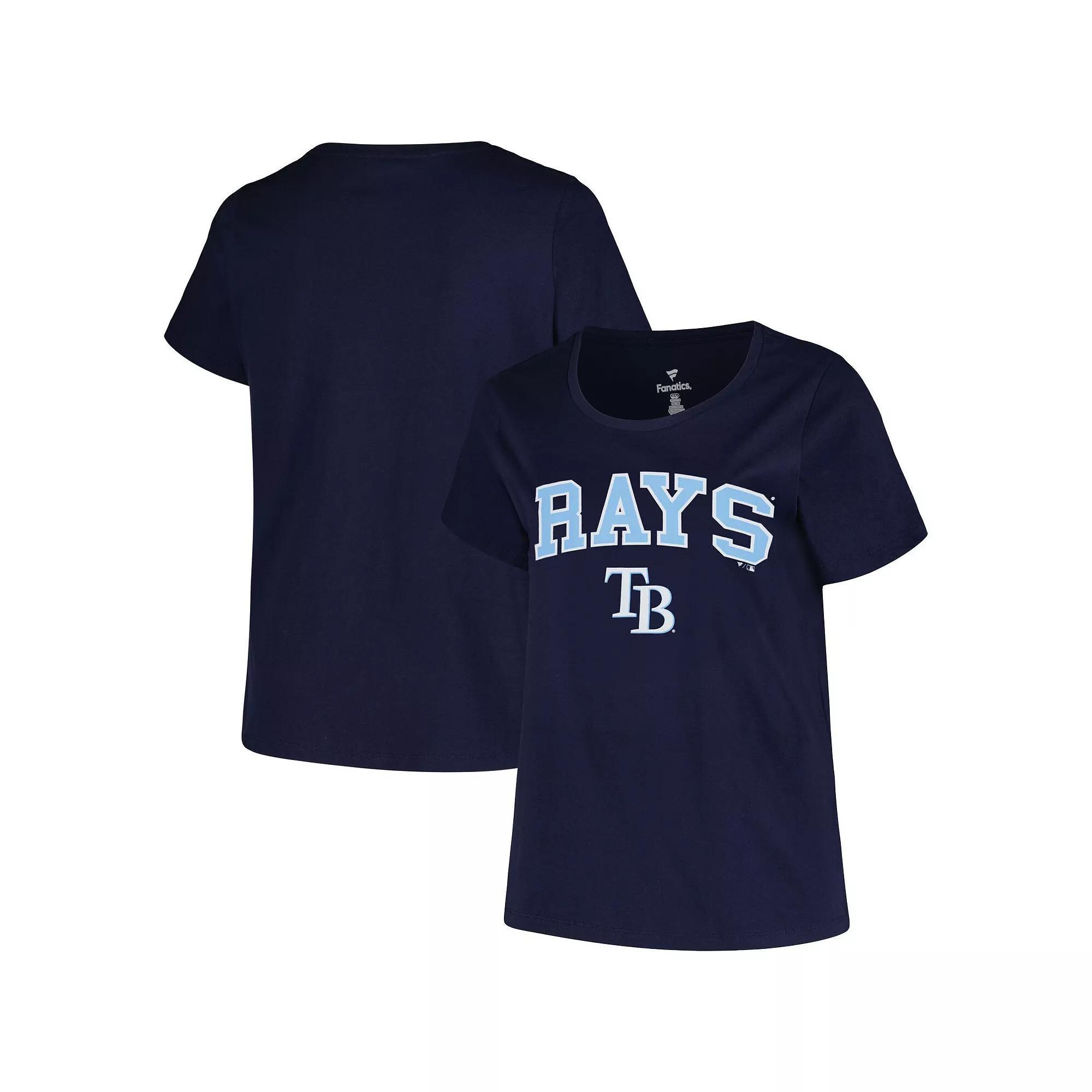 Women's Profile Navy Tampa Bay Rays Plus Size Arch Logo T-Shirt, Size: 2XL, Blue Product Image