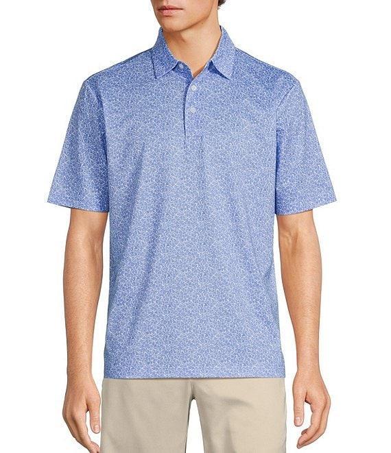 Roundtree & Yorke Big & Tall Performance Short Sleeve Stripe Print Polo Shirt Product Image