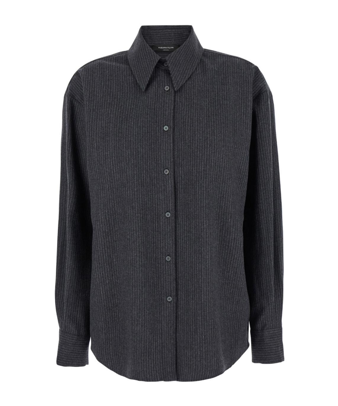 FABIANA FILIPPI Pinstripe Shirt In Black Product Image