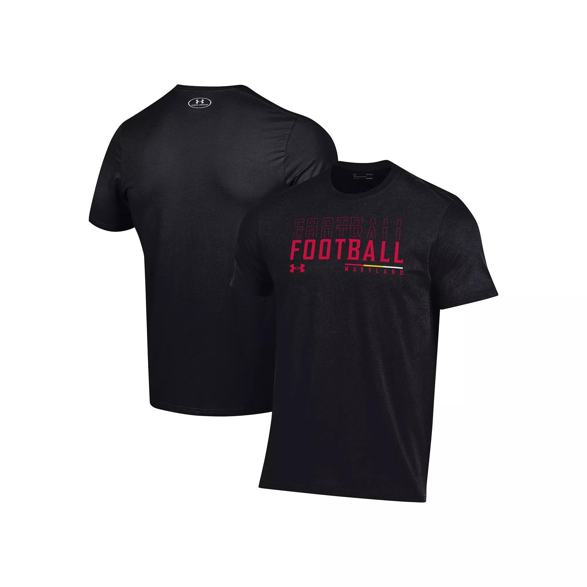 Men's Under Armour Black Maryland Terrapins 2024 Sideline Football Performance T-Shirt, Size: 2XL Product Image