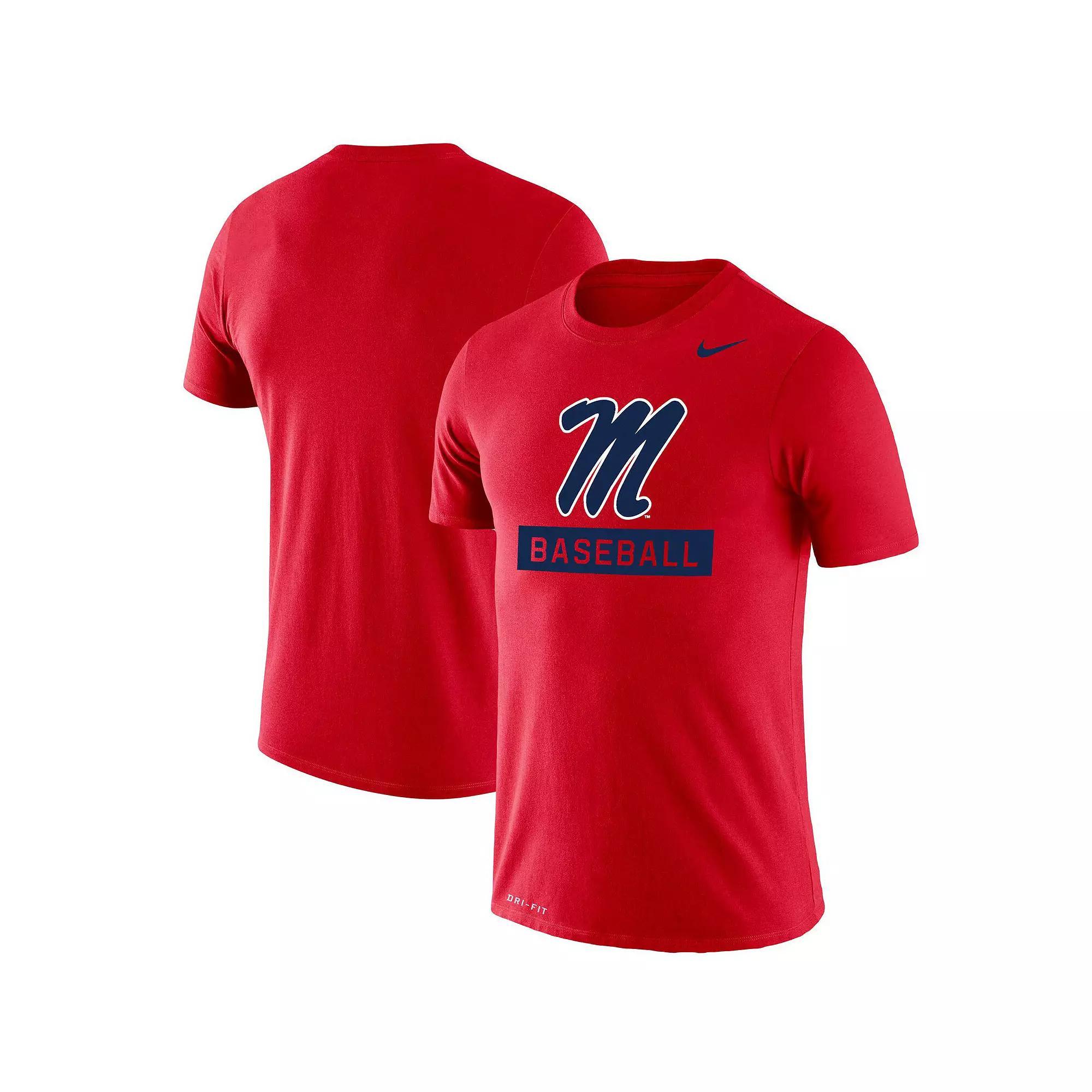 Men's Nike Red Ole Miss Rebels Baseball Logo Stack Legend Slim Fit Performance T-Shirt, Size: 2XL Product Image