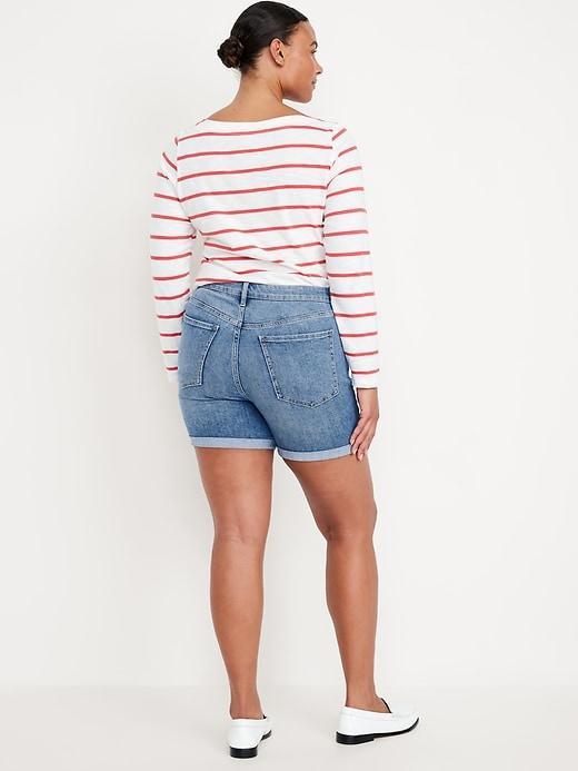 High-Waisted Wow Jean Shorts -- 5-inch inseam Product Image