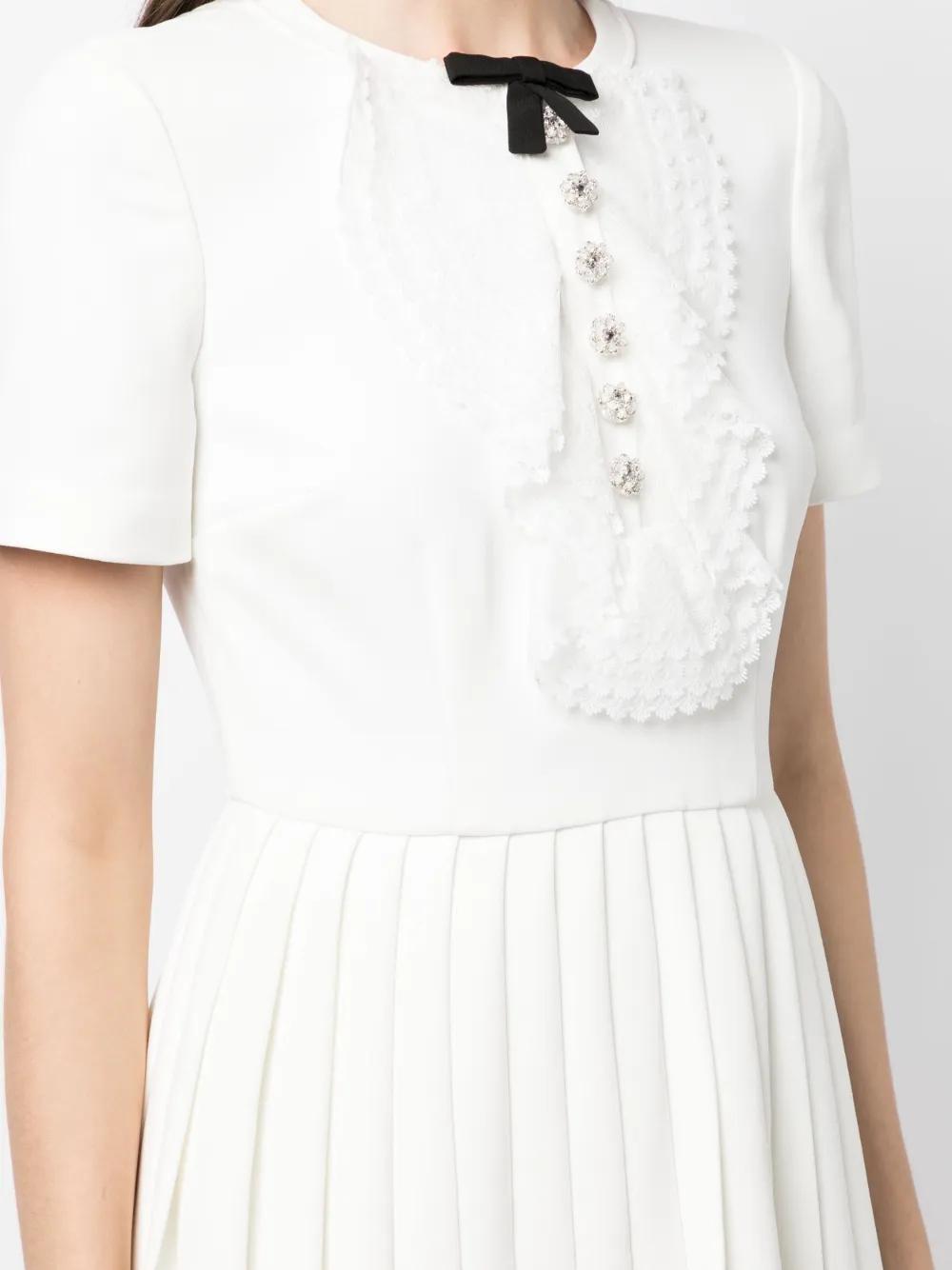 bow-detail pleated minidress Product Image