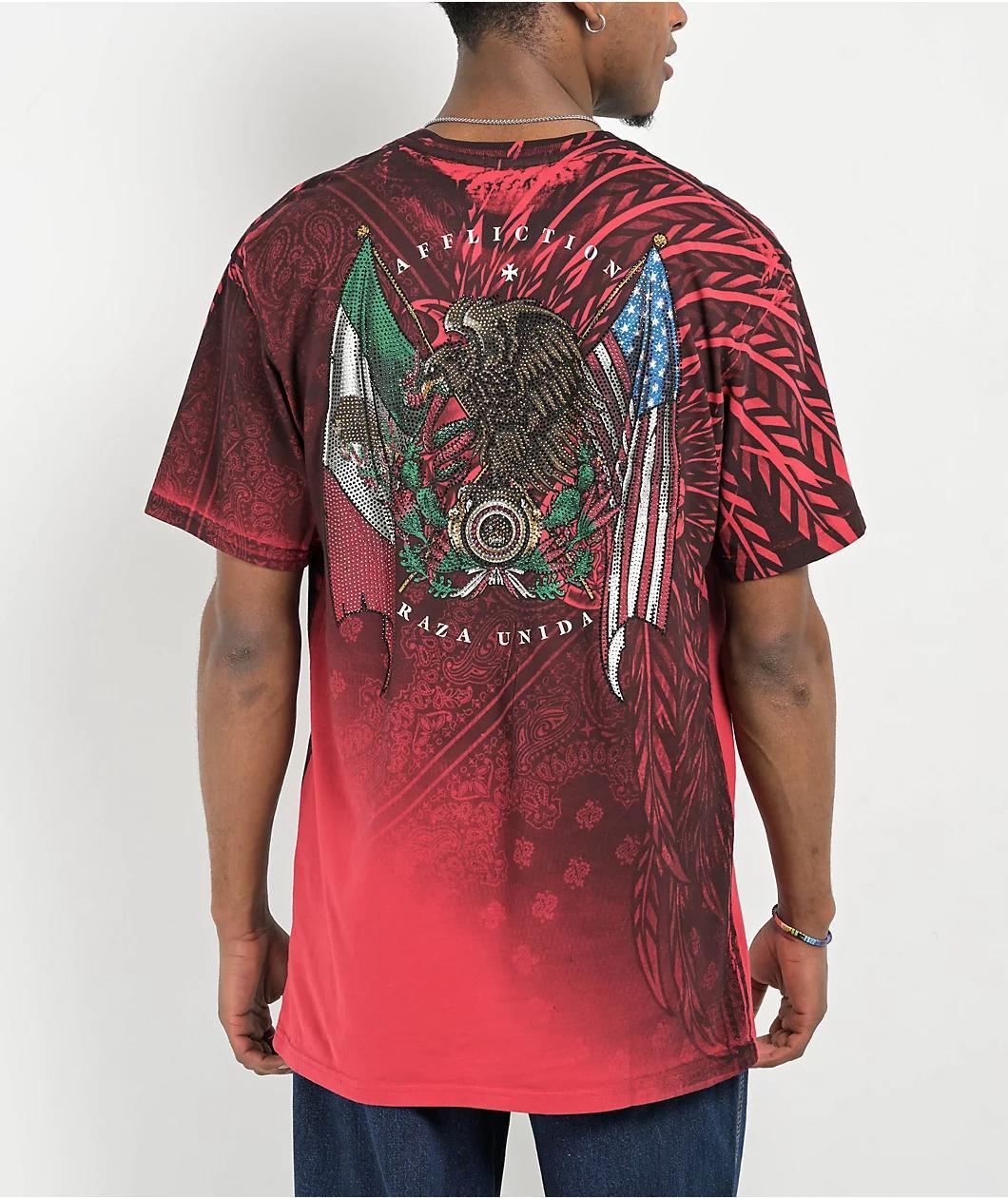 Affliction Raza Unida Red T-Shirt Product Image