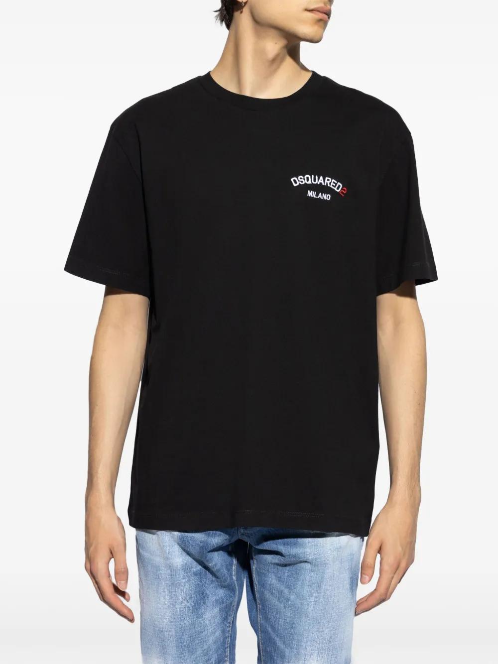 logo-embroidered cotton T-shirt Product Image