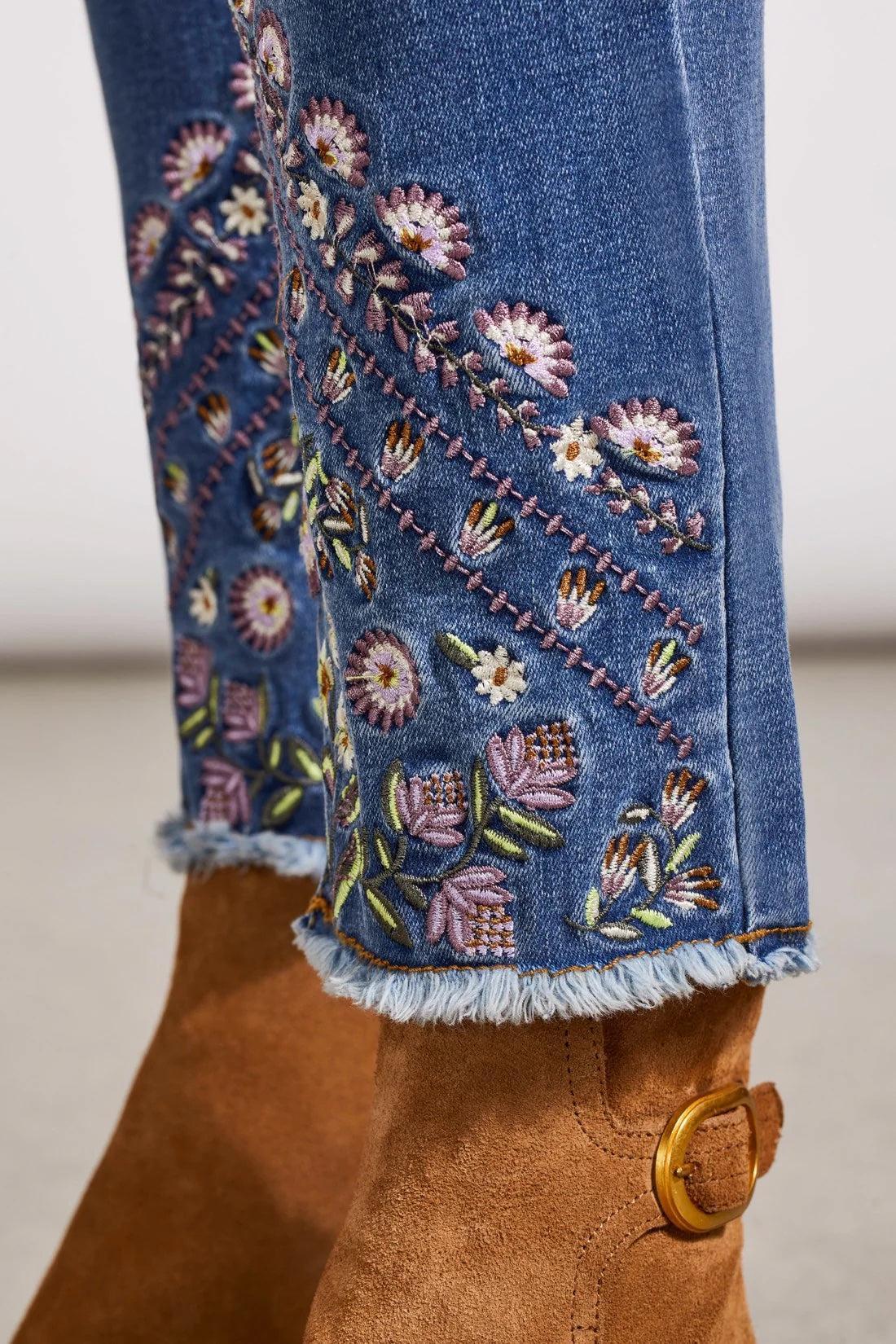 Audrey Embroidered Jeans Product Image