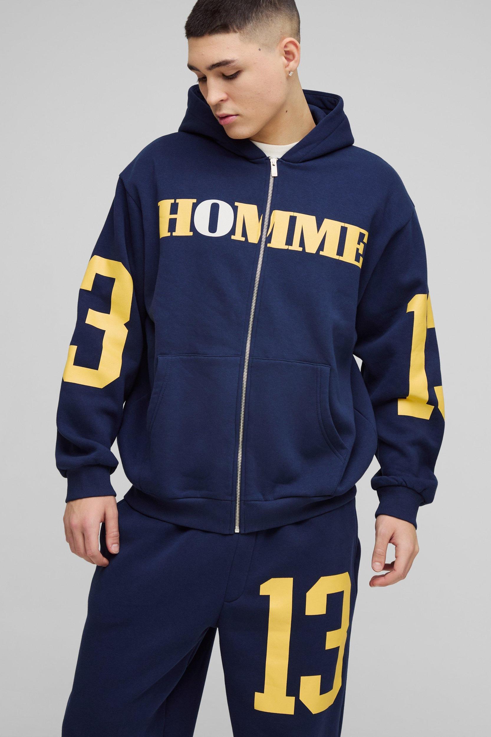 Oversized Homme 13 Zip Through Tracksuit | boohooMAN USA Product Image