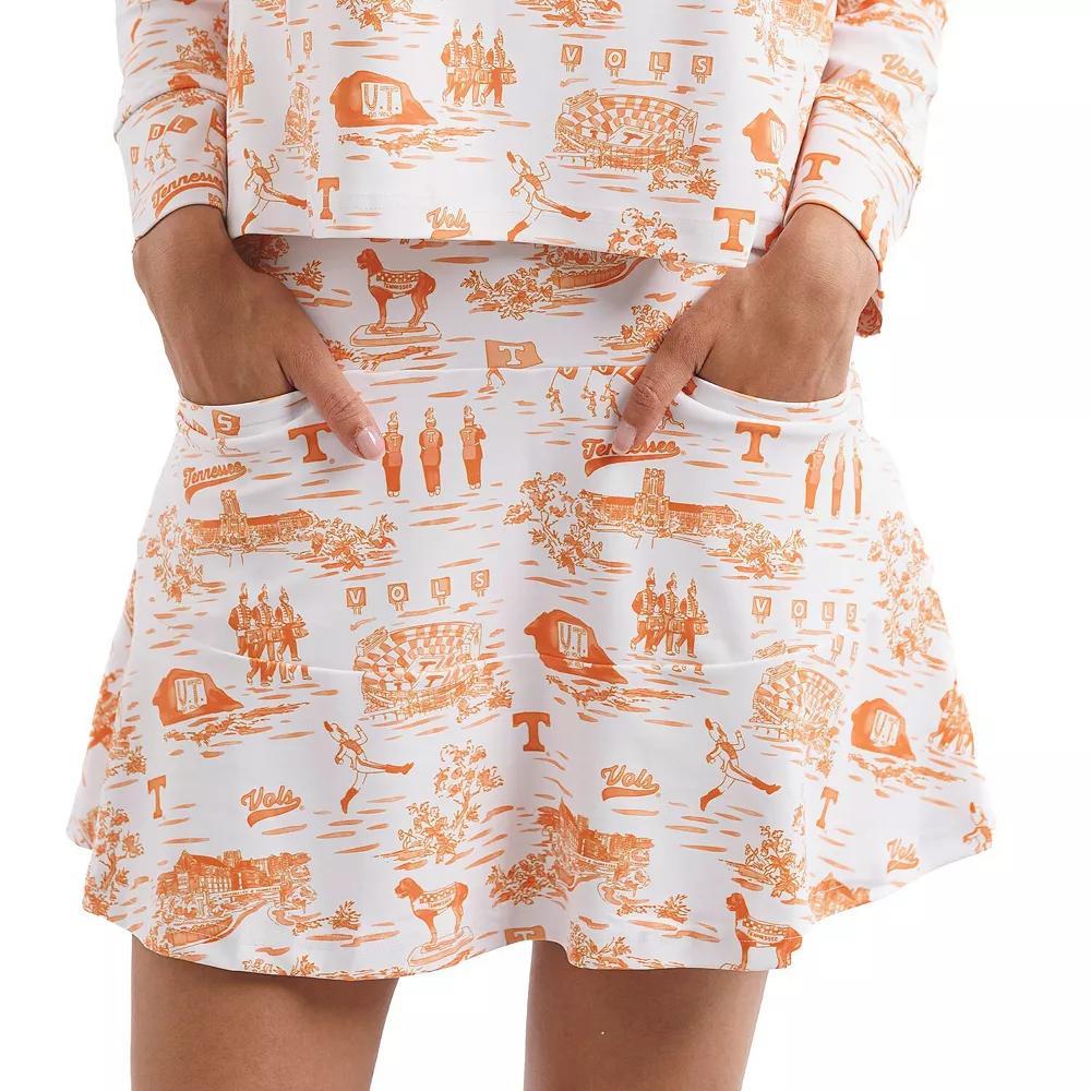 Women's Smith & Quinn White/Tennessee Orange Tennessee Volunteers Tailgate Collection Molly Skort, Size: Small Product Image