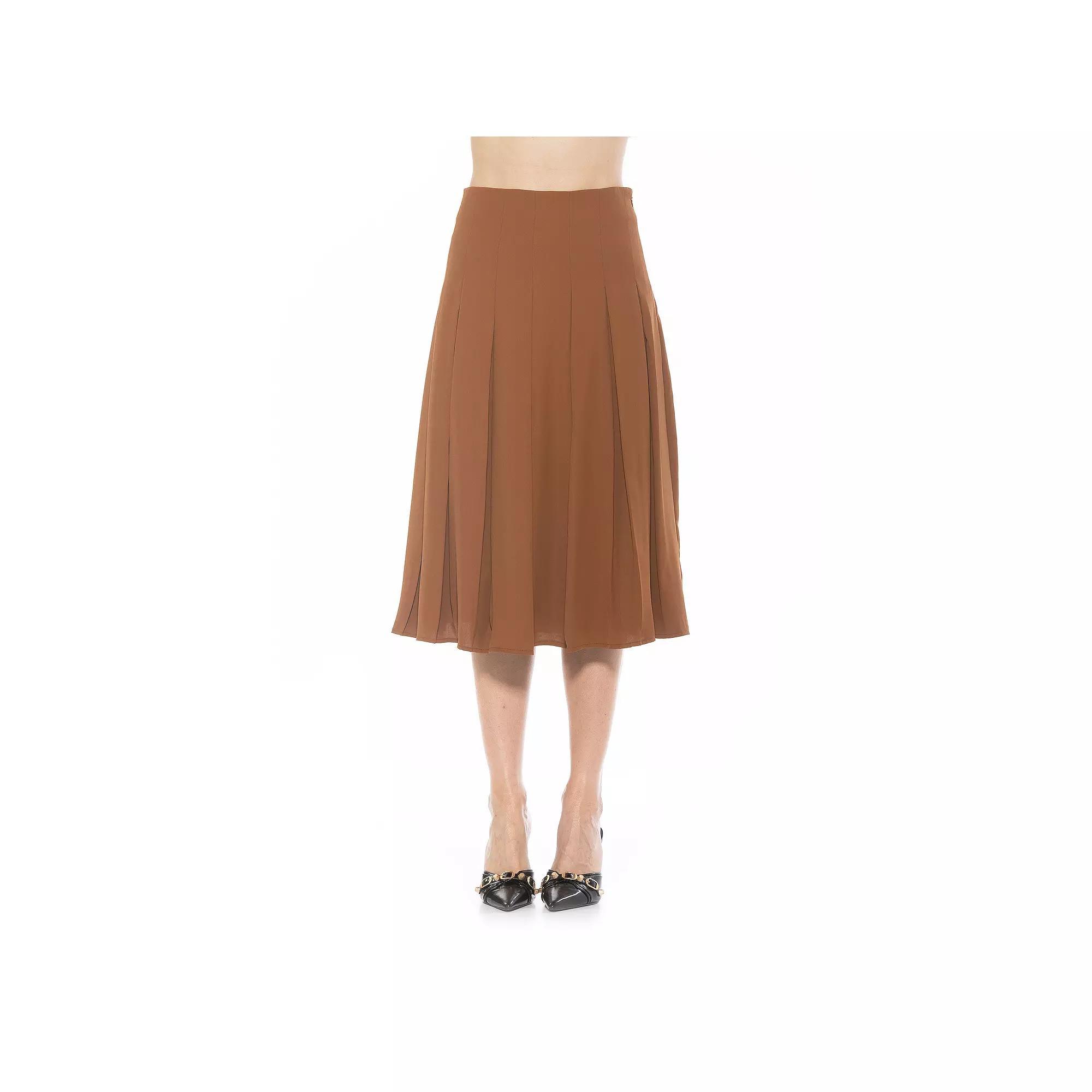 Womens ALEXIA ADMOR Shilo Midi Length Pleated Skirt Product Image