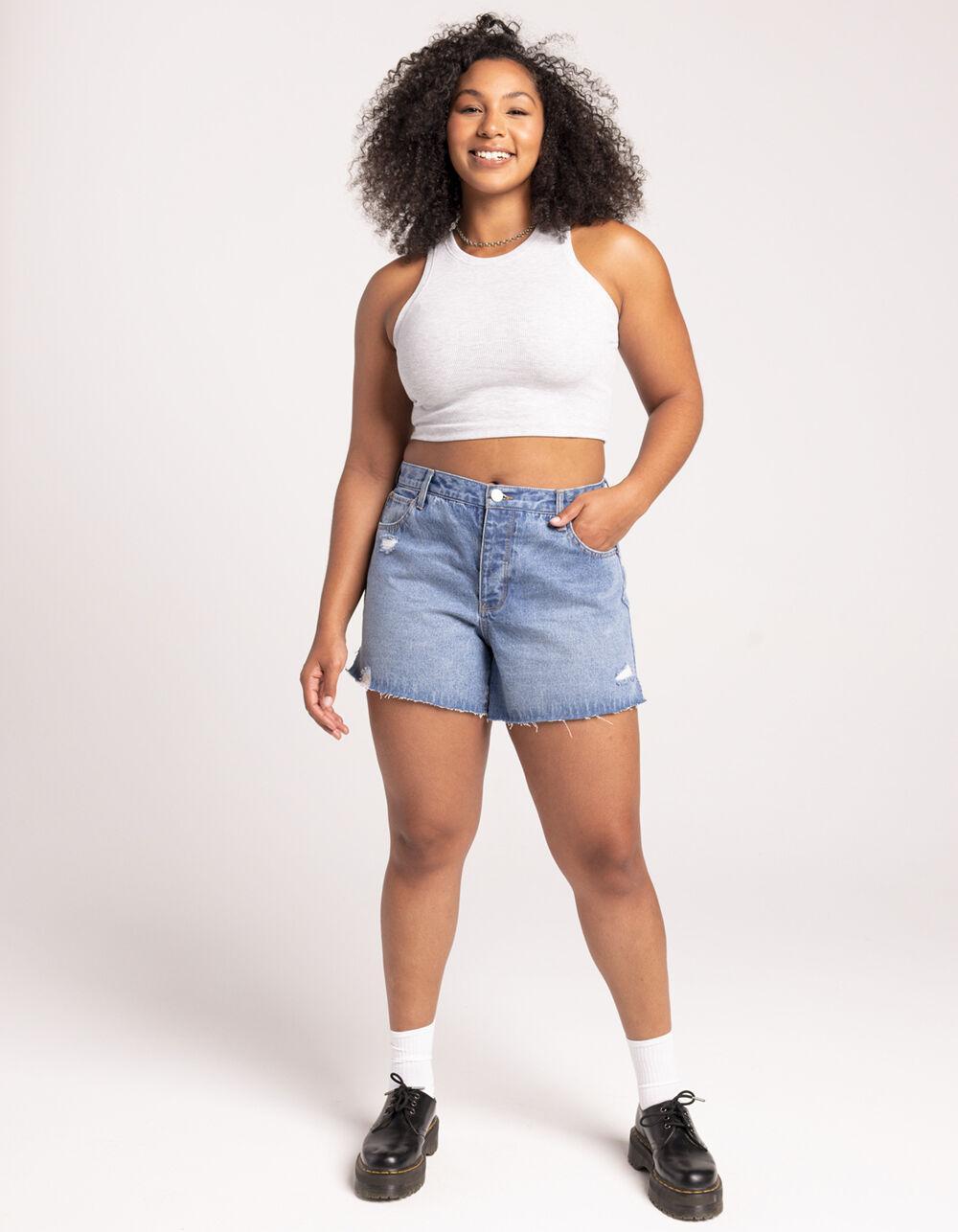 FULL TILT Essentials High Neck Womens Tank Top - HEATHER GRAY Product Image