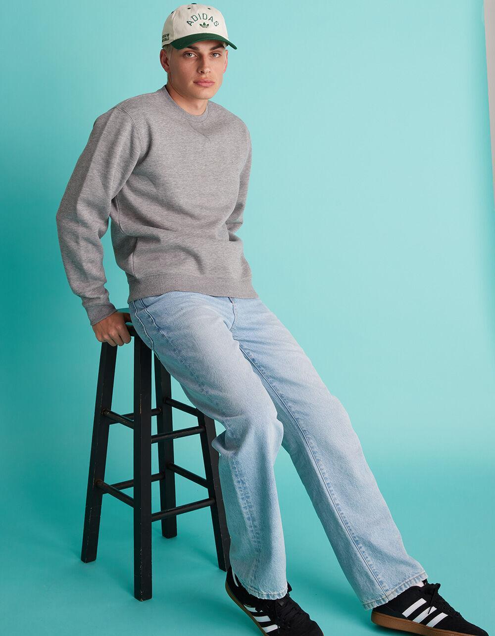 RSQ Mens Solid Crewneck Fleece Sweatshirt - KHAKI Product Image