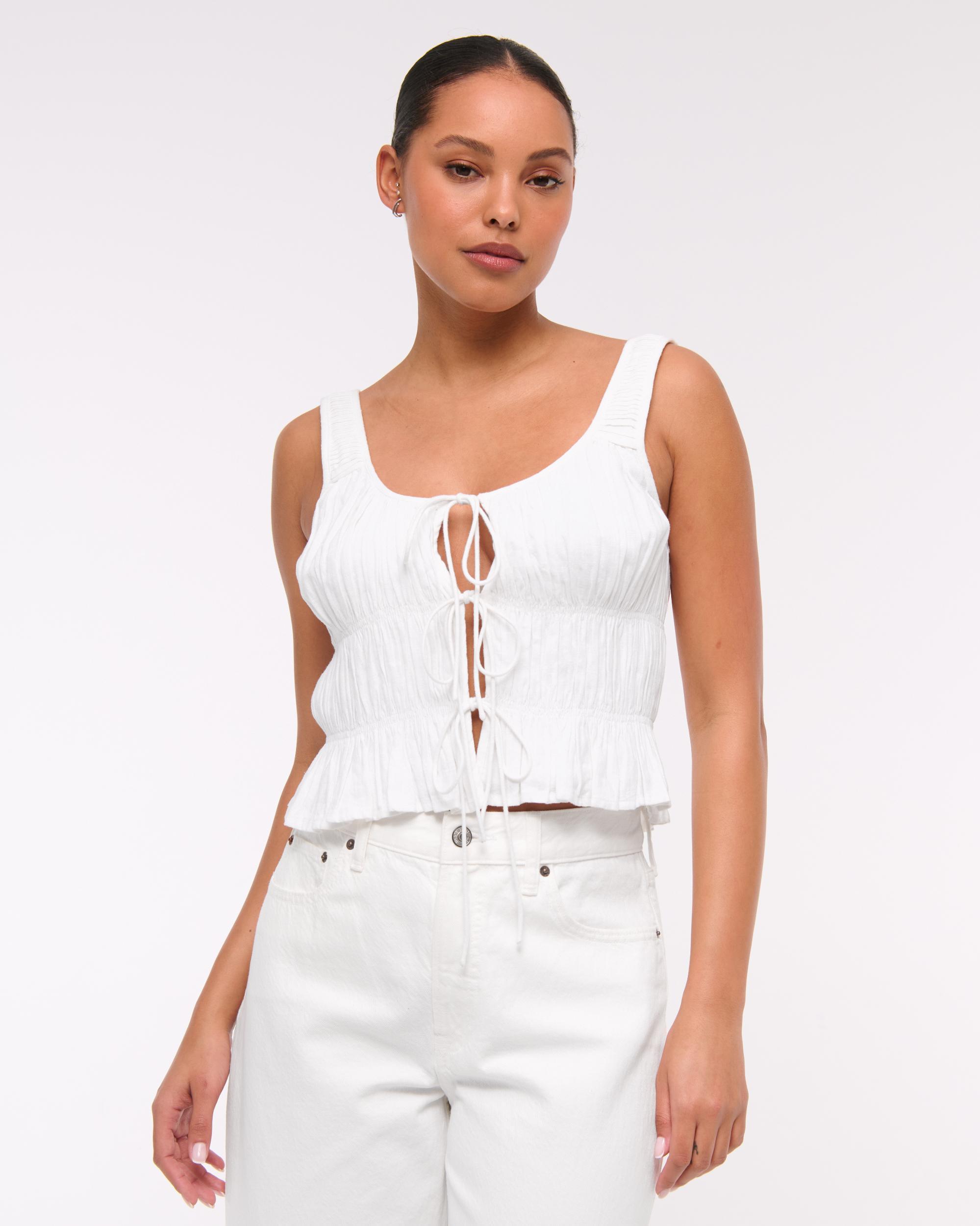 Ruched Tie-Front Top Product Image