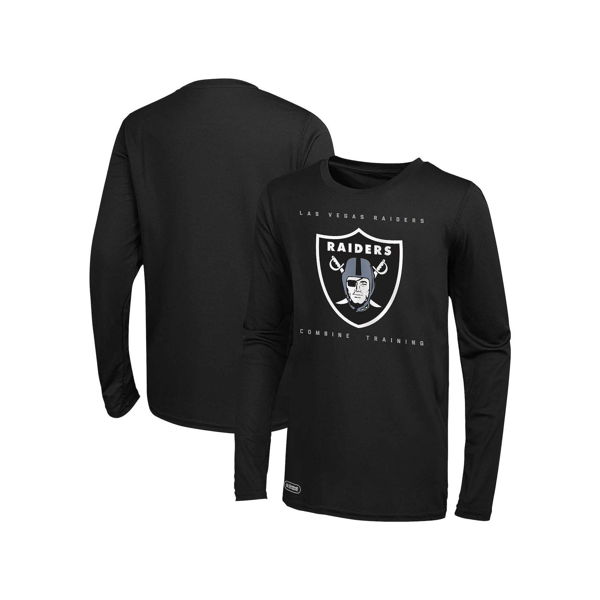 Men's Black Las Vegas Raiders Side Drill Long Sleeve T-Shirt, Size: Medium, Lvr Black Product Image