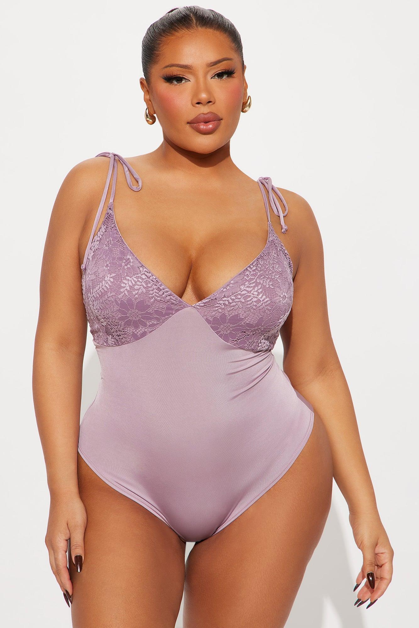 Daydreaming Tie Shoulder Bodysuit - Mauve Product Image