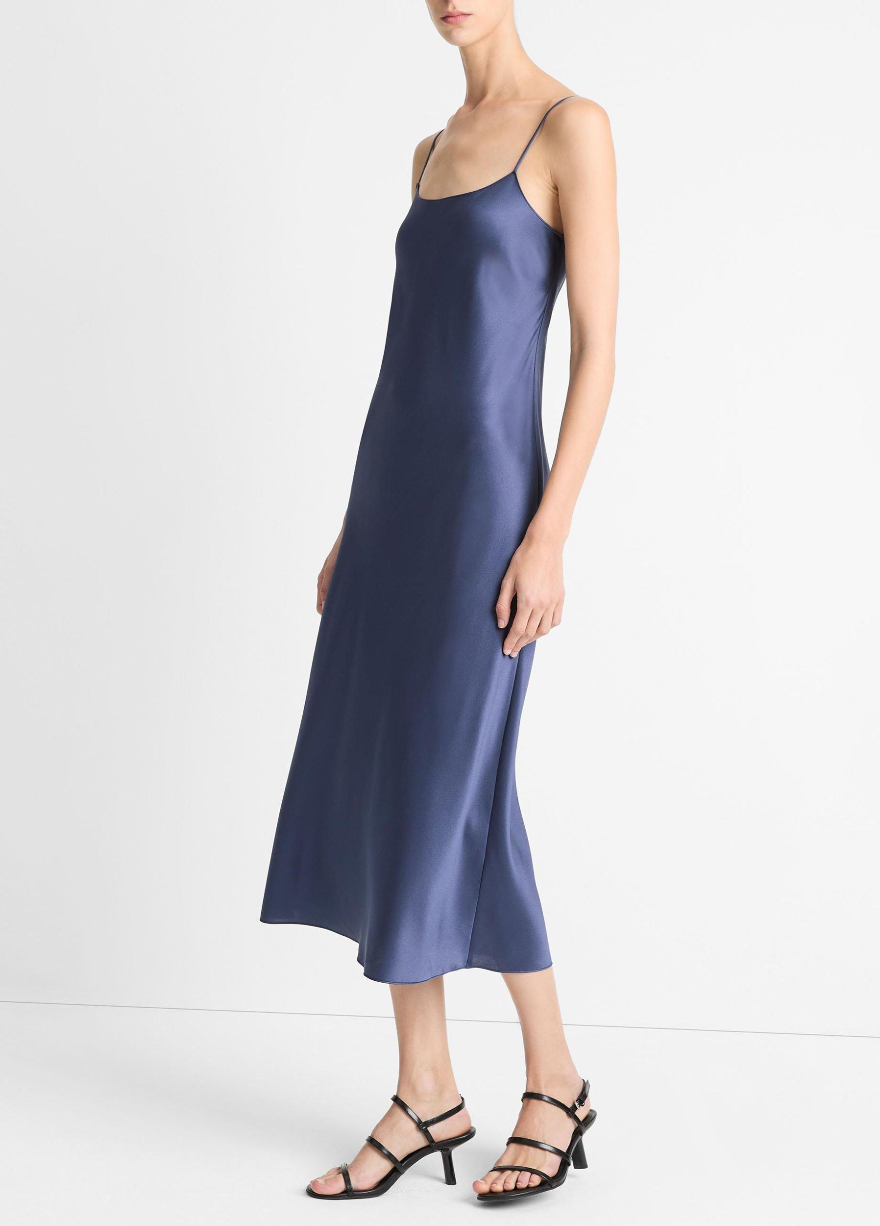 Womens Satin Slip Dress, Dark Peri, Size XXS Vince Product Image