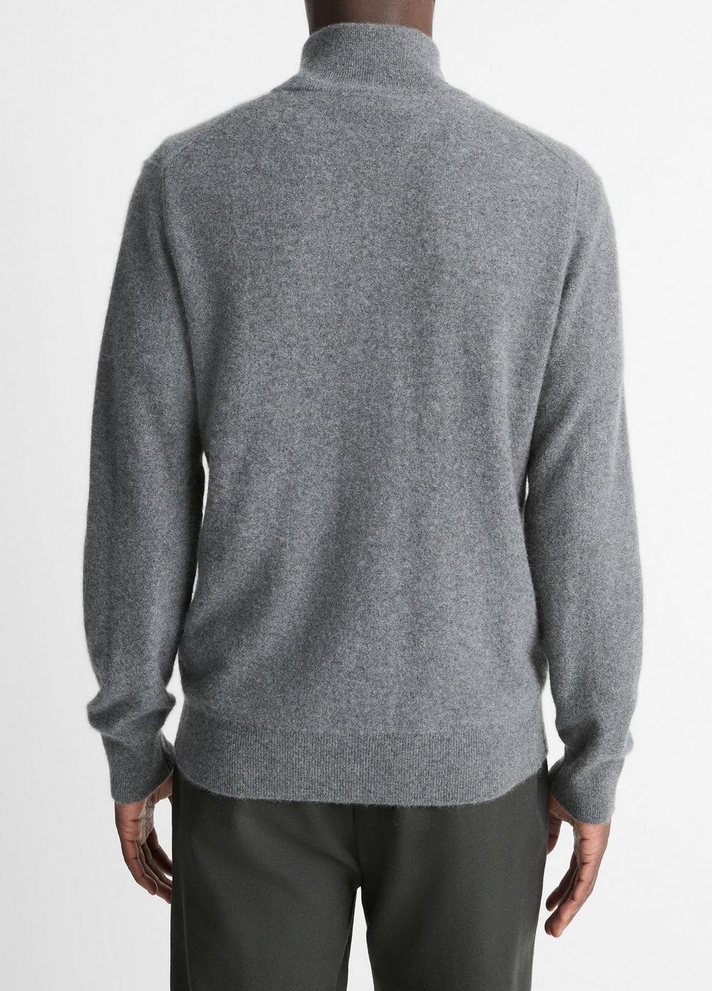Mens Plush Cashmere Quarter-Zip Sweater, Beluga Blue, Size M Vince Product Image