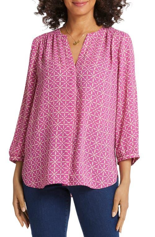 NYDJ Pintuck Blouse (Celestial Dot) Women's Clothing Product Image