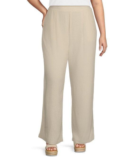 Perch by Blu Pepper Plus Wide Leg Linen Pants Product Image