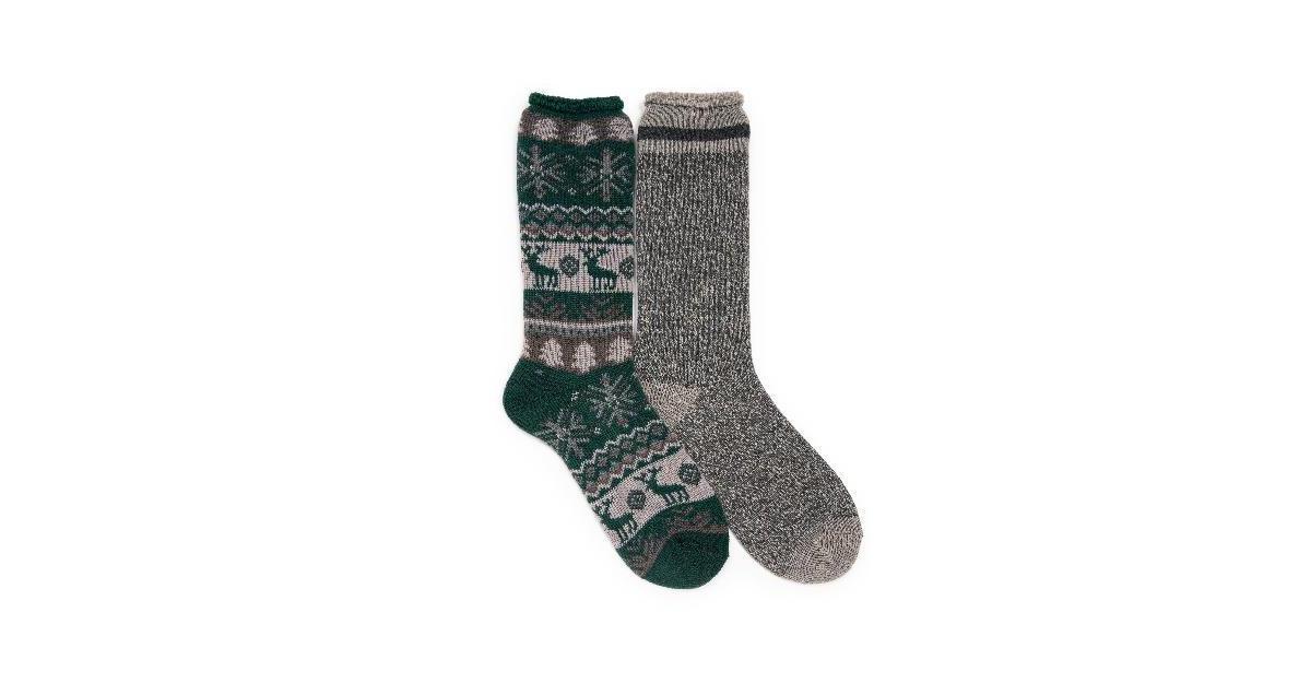 Mens MUK LUKS 2-Packk Heat Retainer Socks Product Image