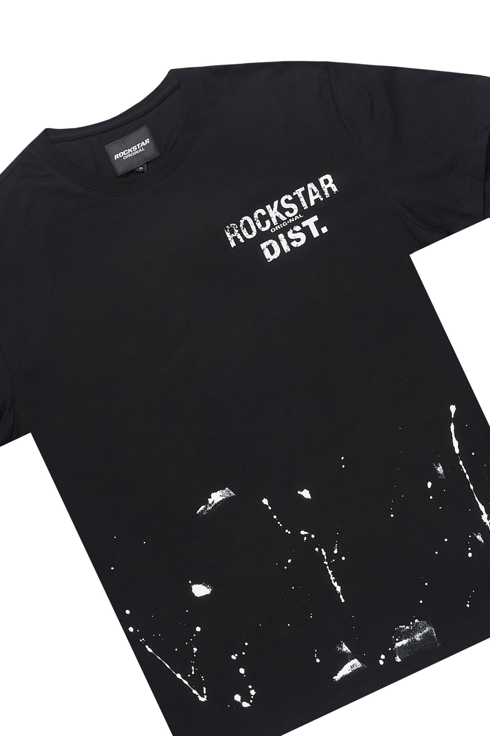 Raffer Black/White T-Shirt Cargo Shorts Set Male Product Image