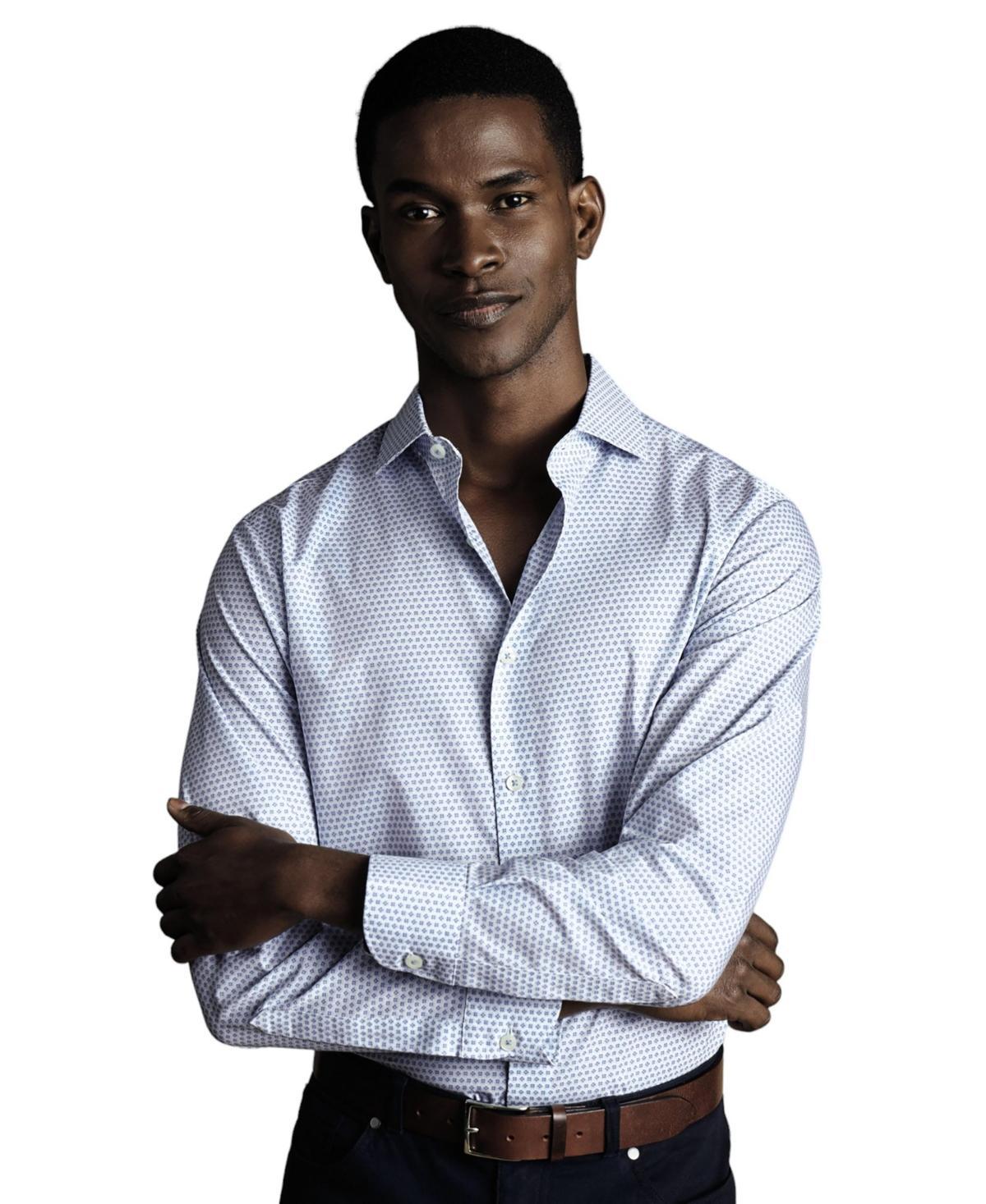 Charles Tyrwhitt Mens Slim Fit Semi-Cutaway Collar Non-Iron Floral Geo Print Shirt Product Image