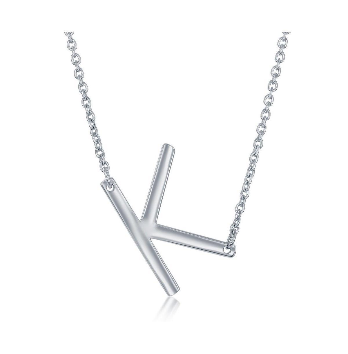 Sterling Silver Sideways Initial Necklace, Women's, Size: 16-18" ADJ, Sterling P Product Image