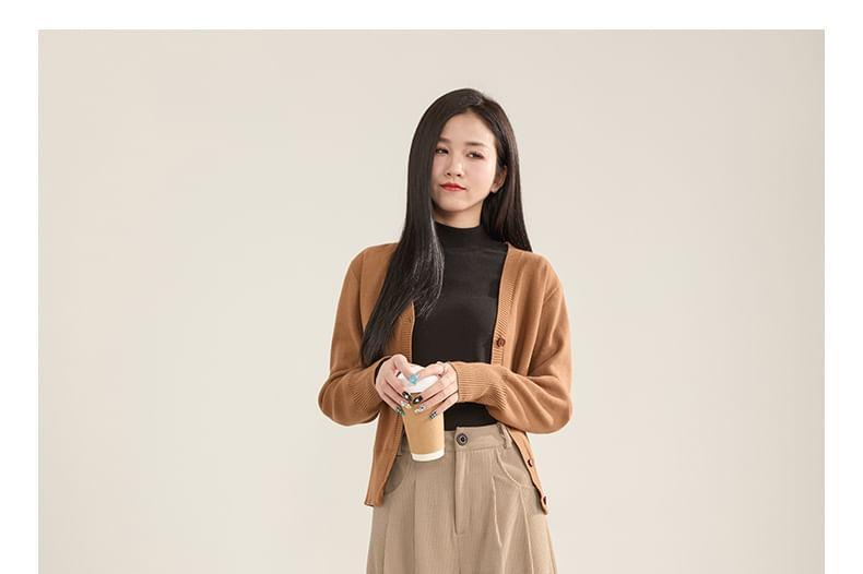 High Rise Plain Pleated Wide Leg Pants Product Image