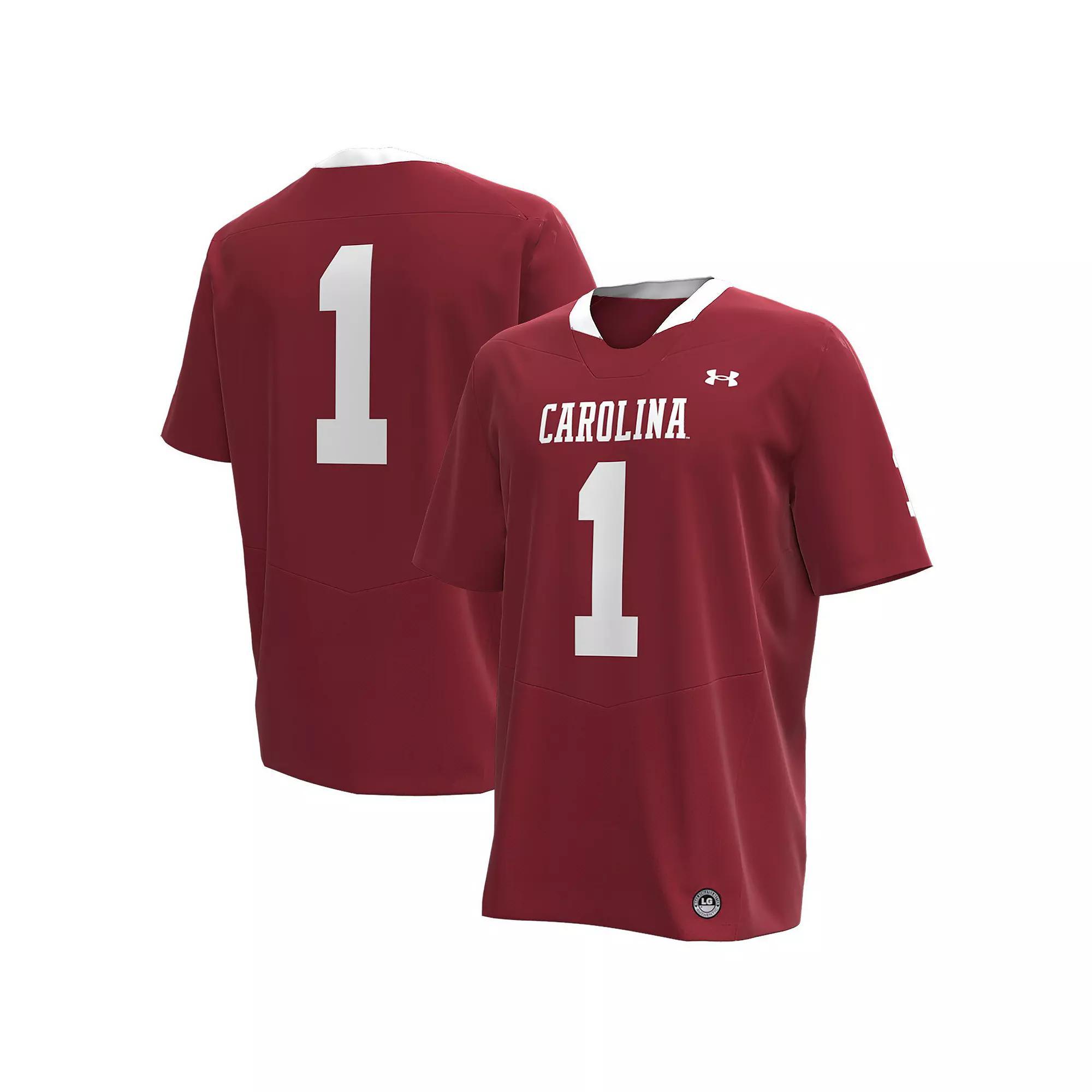 Men's Under Armour #1 Garnet South Carolina Gamecocks Throwback Replica Jersey, Size: Medium, Red Product Image
