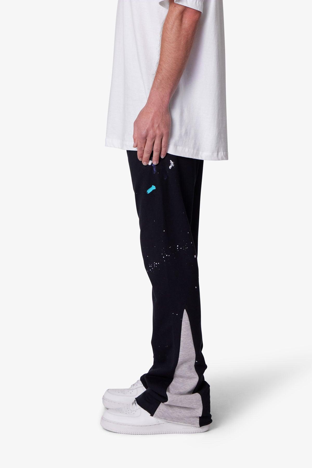 Contrast Bootcut Sweatpants - Black Product Image