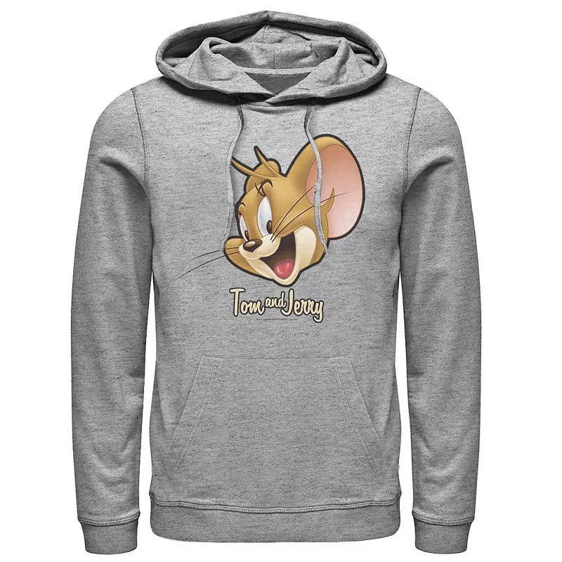Men's Tom And Jerry Simple Jerry Big Face Hoodie, Size: XXL, Athletic Grey Product Image