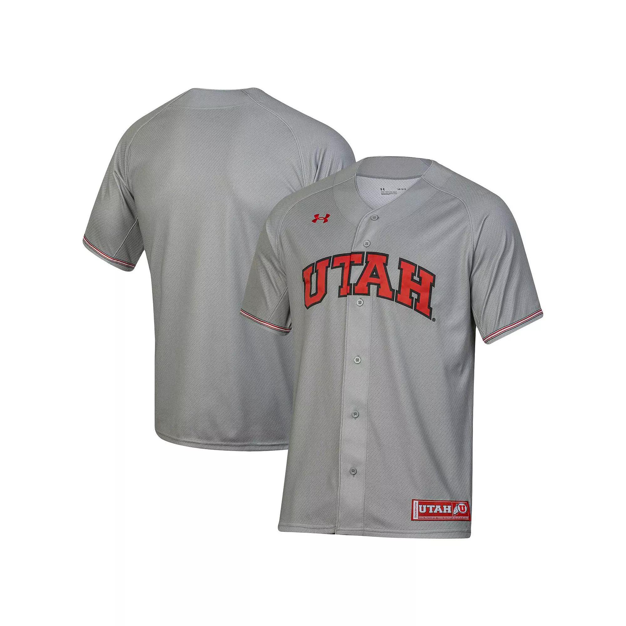 Men's Under Armour Gray Utah Utes Replica Baseball Jersey, Size: Large, Ute Grey Product Image