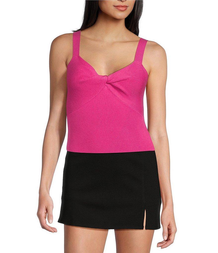 Copper Key Twist Front Sweater Tank Top Product Image
