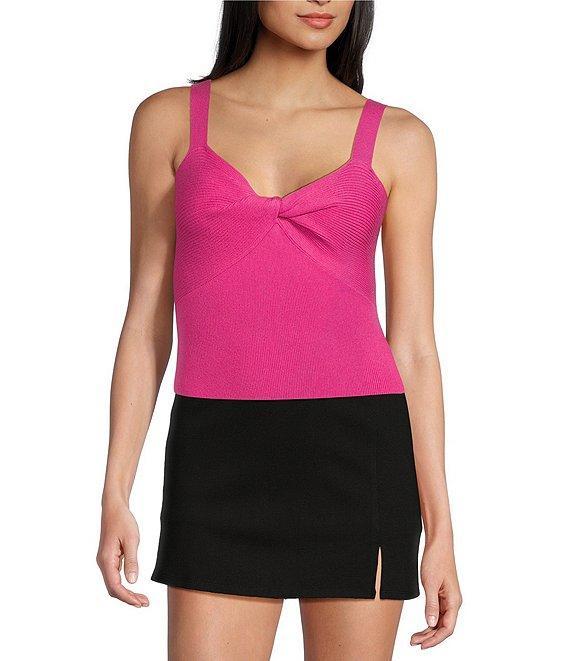 Copper Key Twist Front Sweater Tank Top Product Image