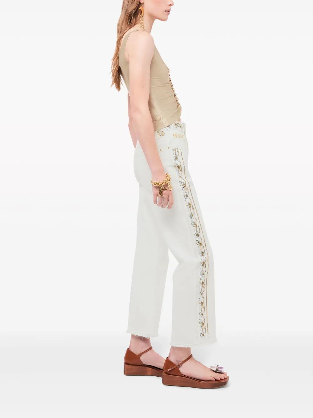 bead-embellished cut-out tank top Product Image