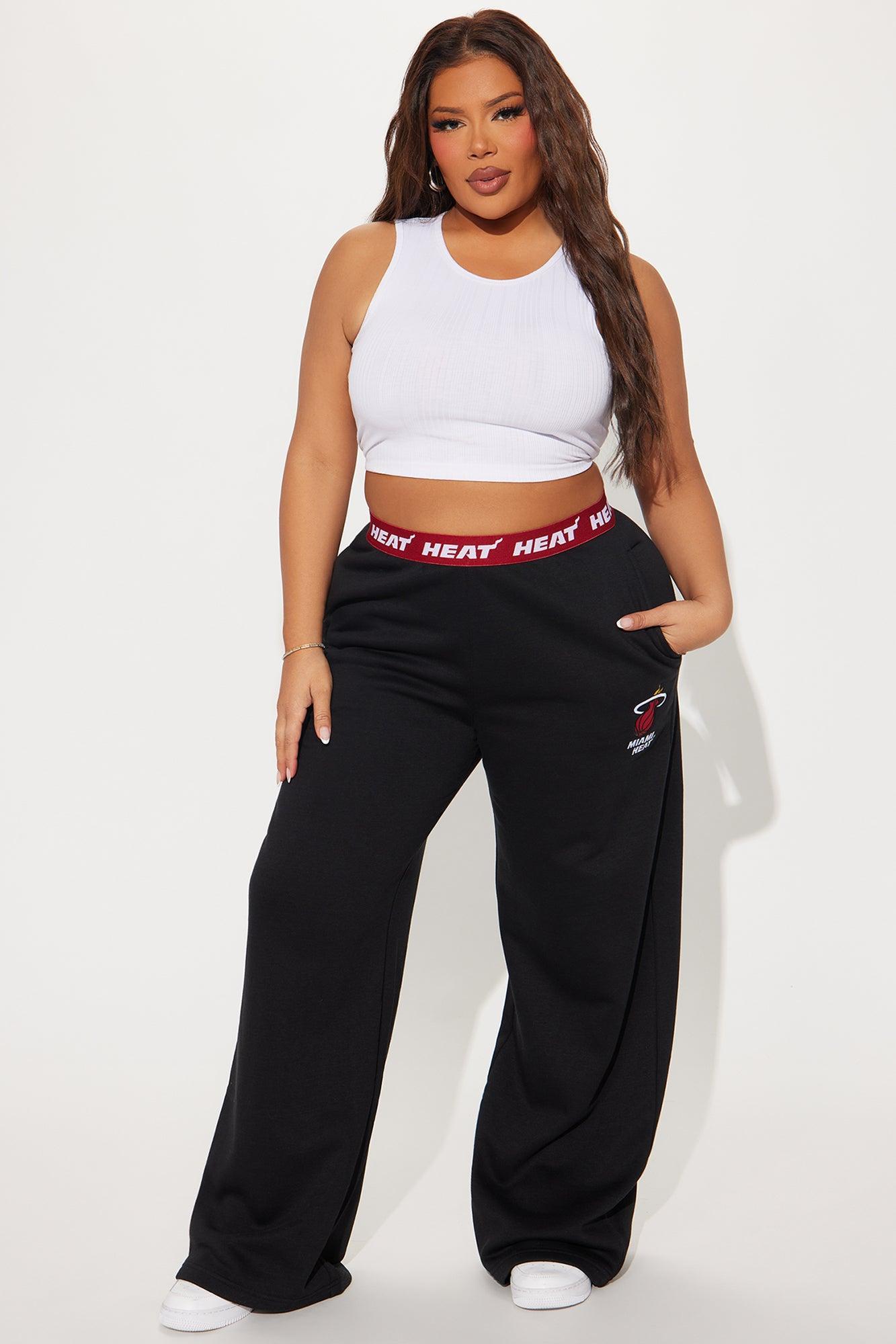 Miami Heat Free Throw Wide Leg Pant - Black Product Image