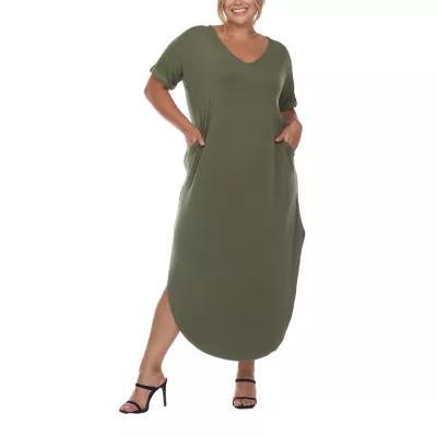 White Mark Womens Short Sleeve Midi Maxi Dress Plus Product Image