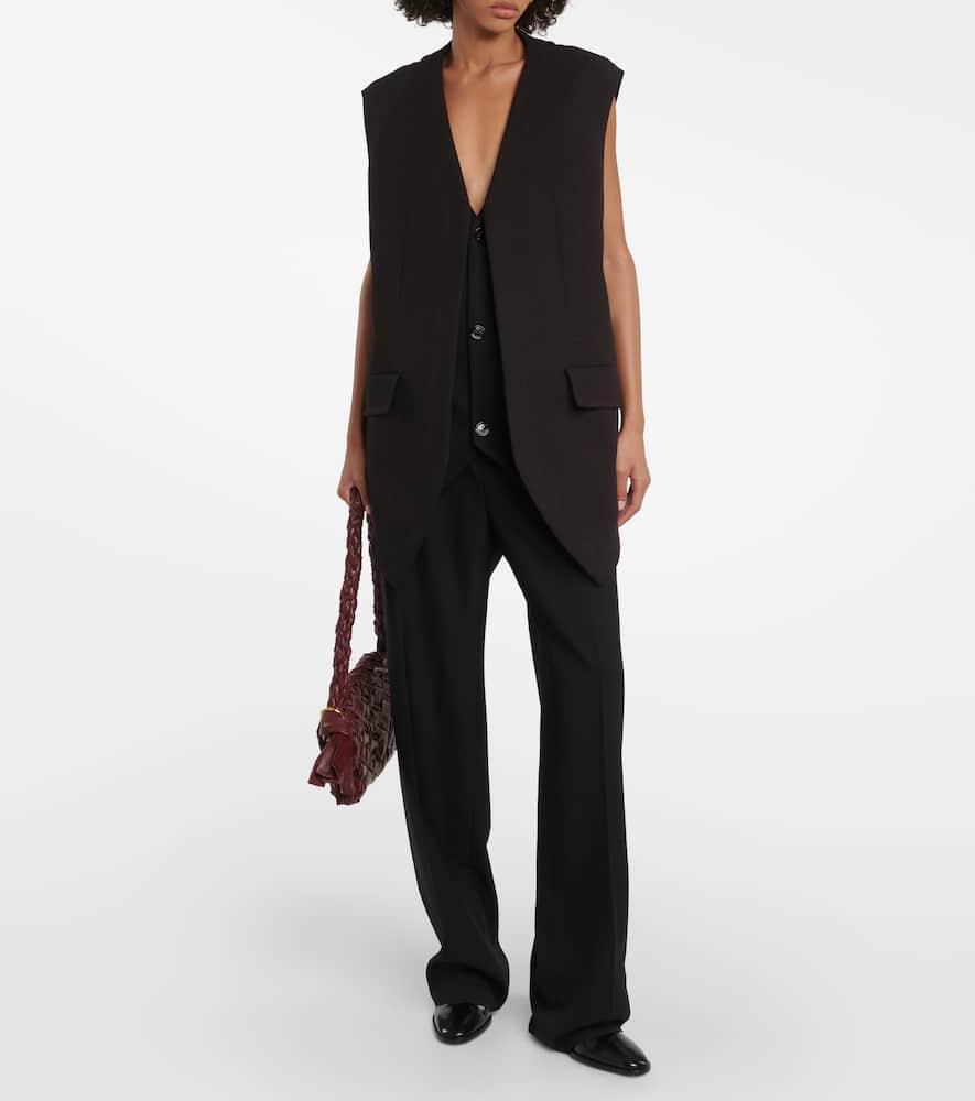 BOTTEGA VENETA Layered Cotton-blend Vest In Black Product Image