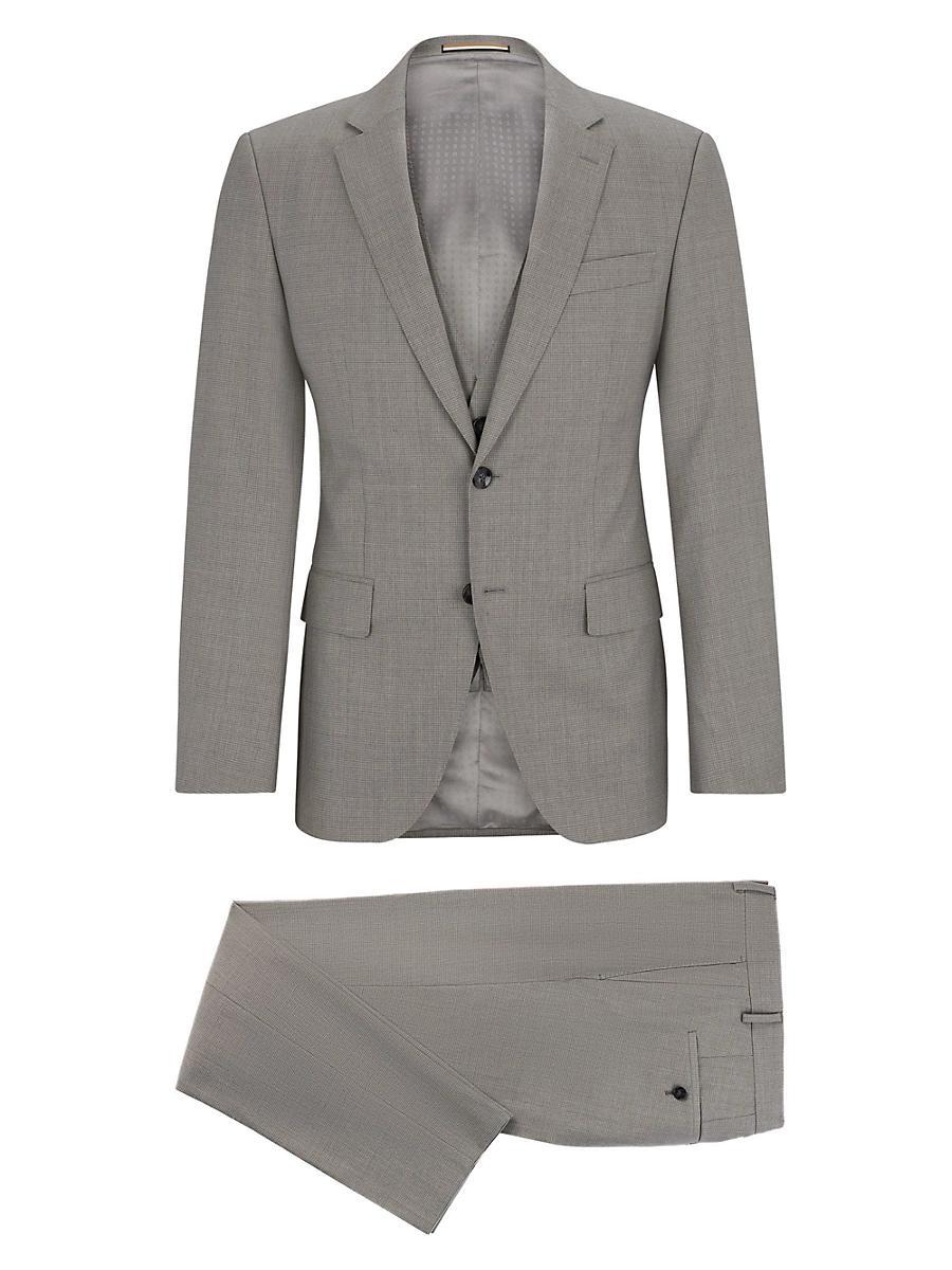 Mens Slim-Fit Suit in Patterned Stretch Wool Product Image
