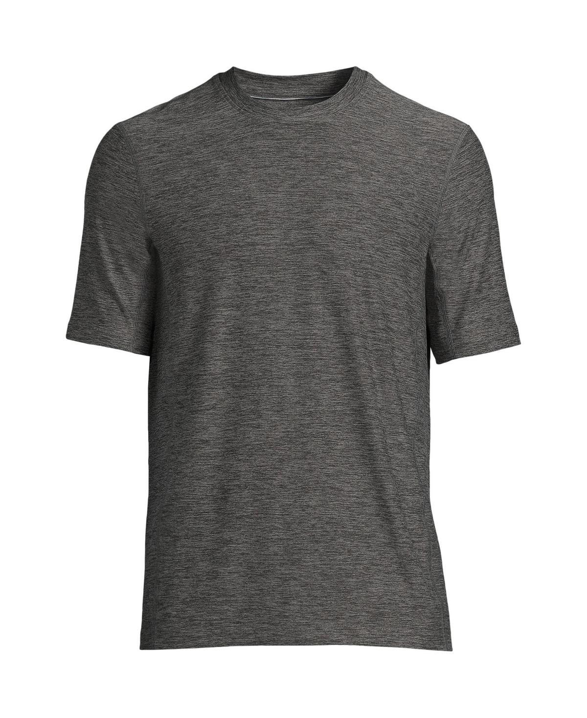 Men's Lands' End Short Sleeve Performance Hybrid Crewneck Tee, Size: Medium, Blue Spacedye Product Image