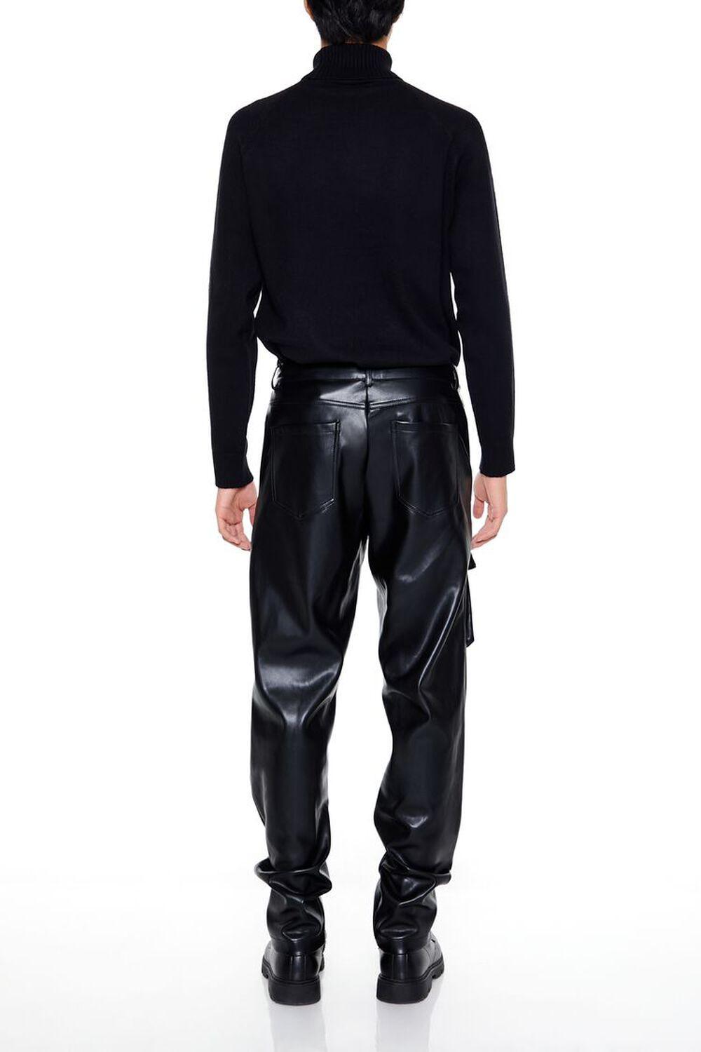 Slim-Fit Faux Leather Cargo Pants | Forever 21 Product Image