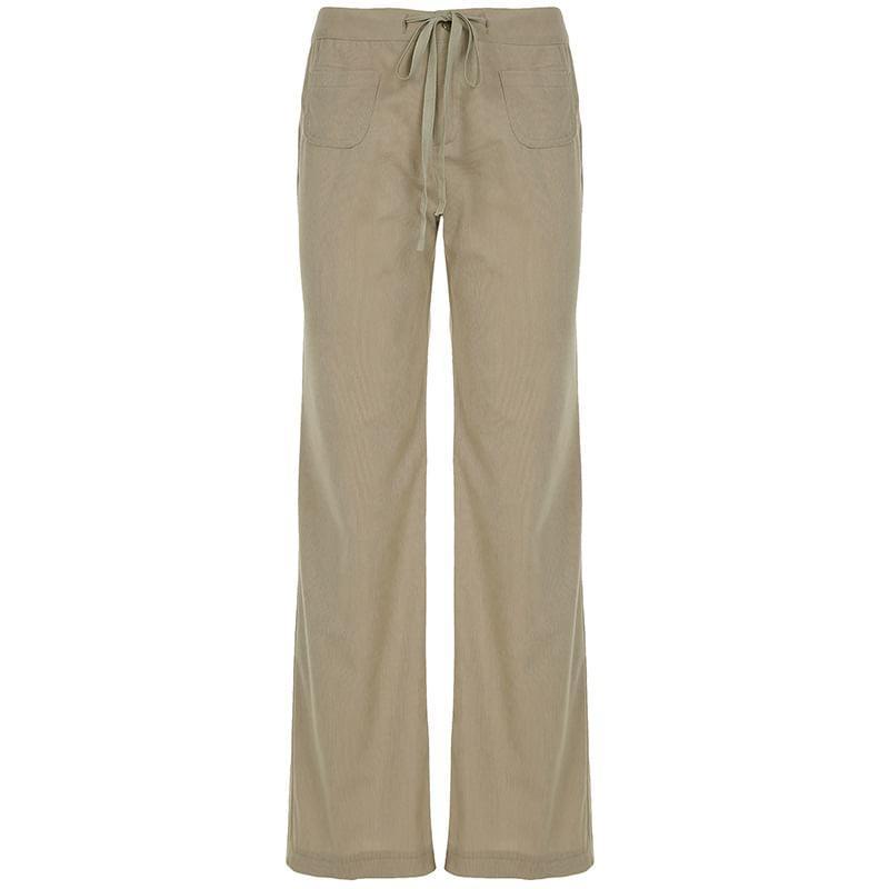 Low Rise Plain Flared Pants Product Image