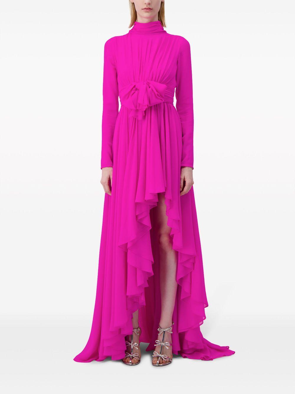 asymmetric draped silk-jersey gown Product Image