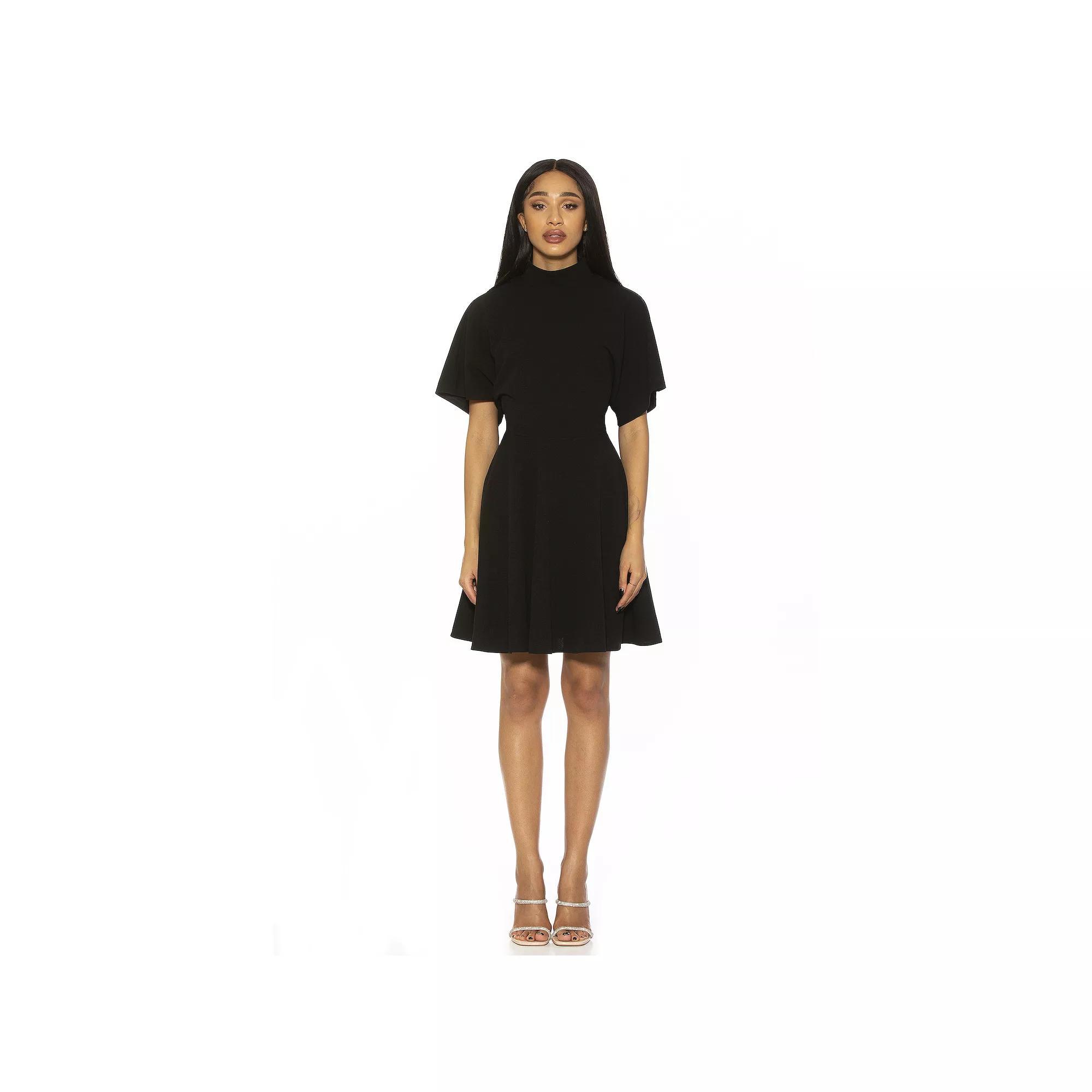 Women's ALEXIA ADMOR Dolman Fit & Flare Mini Dress, Size: Large, Black Product Image