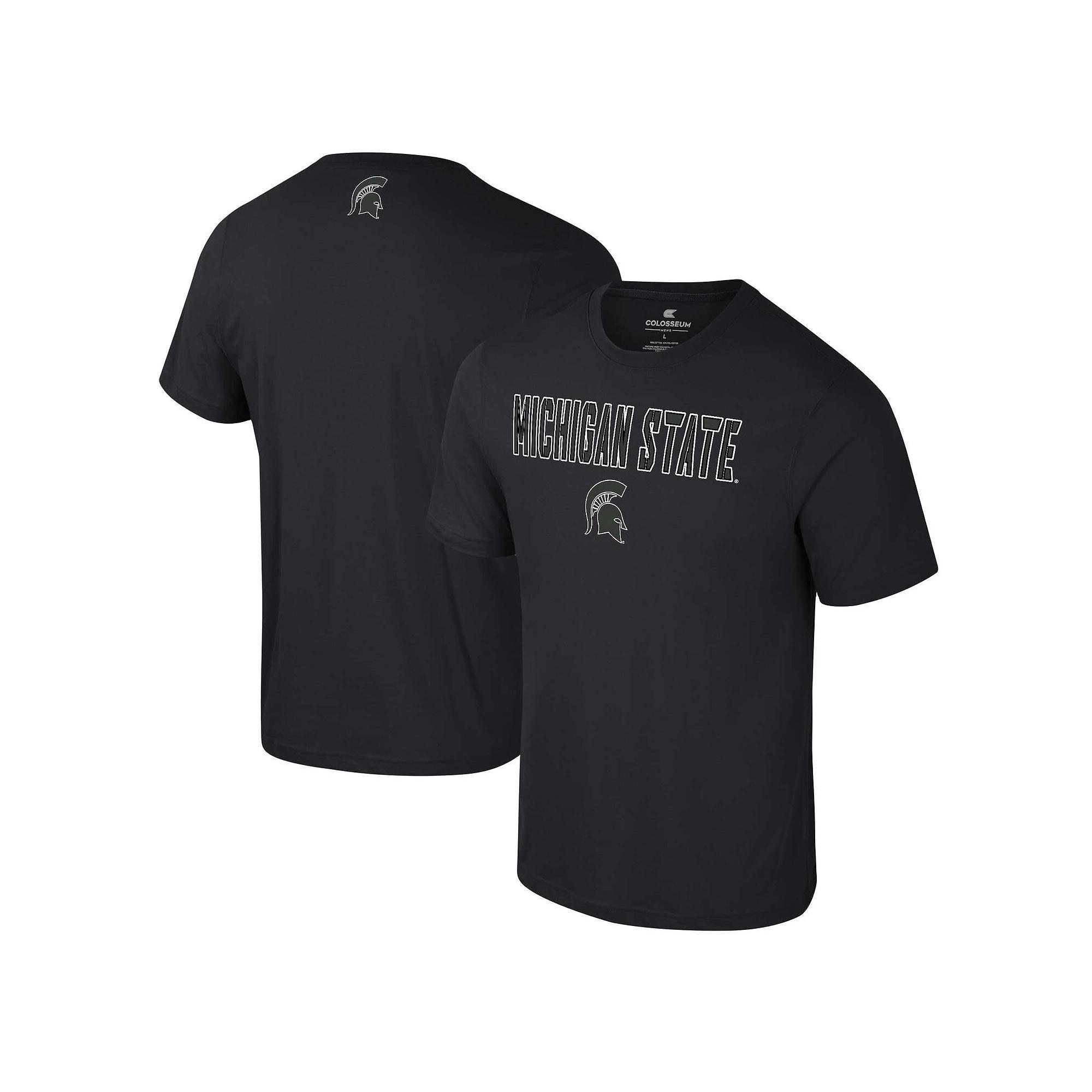 Men's Colosseum Black Michigan State Spartans Color Pop Active Blend T-Shirt, Size: 2XL Product Image