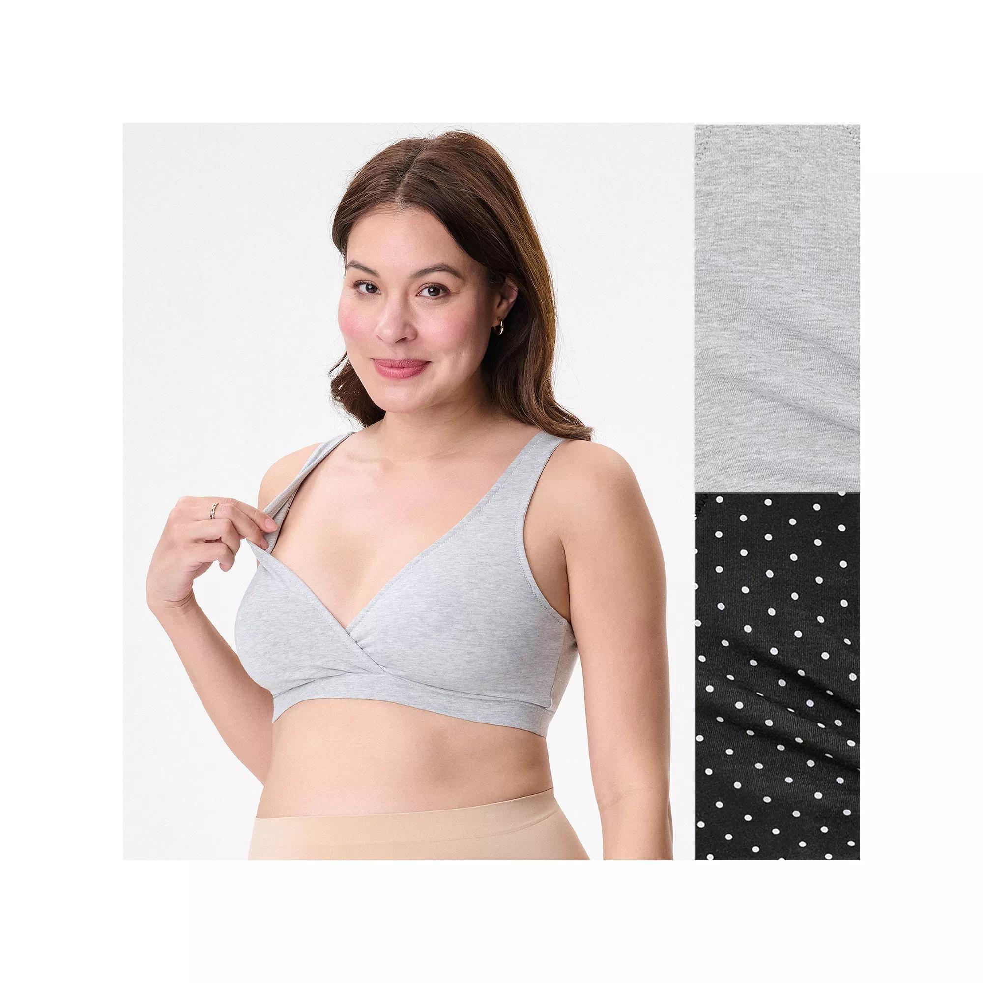 Womens Motherhood Maternity Wrap Nursing Bra 2 Pack 92016 Pink And Brown Product Image