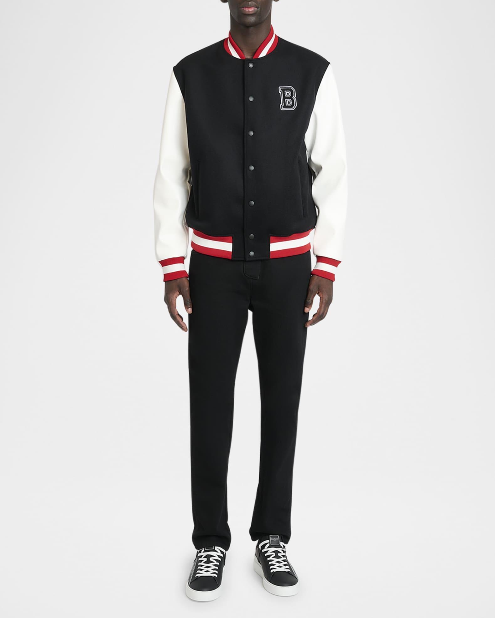 Men's B-Court Chain Logo Calfskin Low-Top Sneakers Product Image