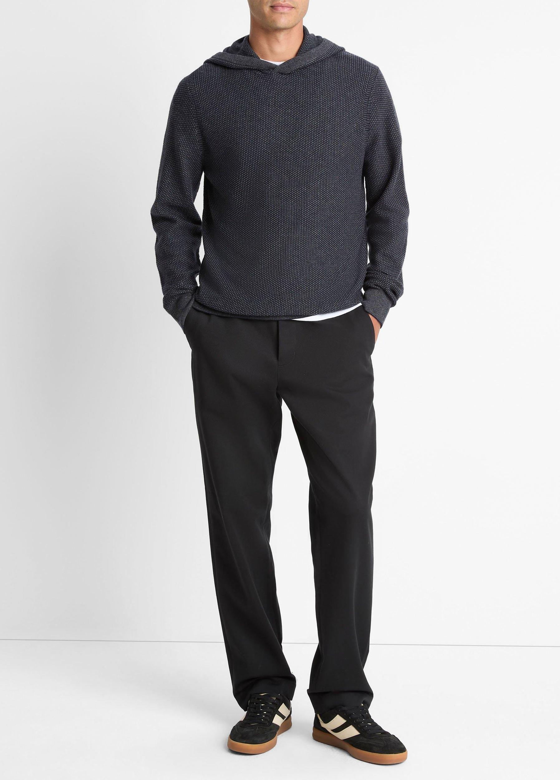 Geo-Jacquard Wool-Blend Sweater Hoodie Product Image