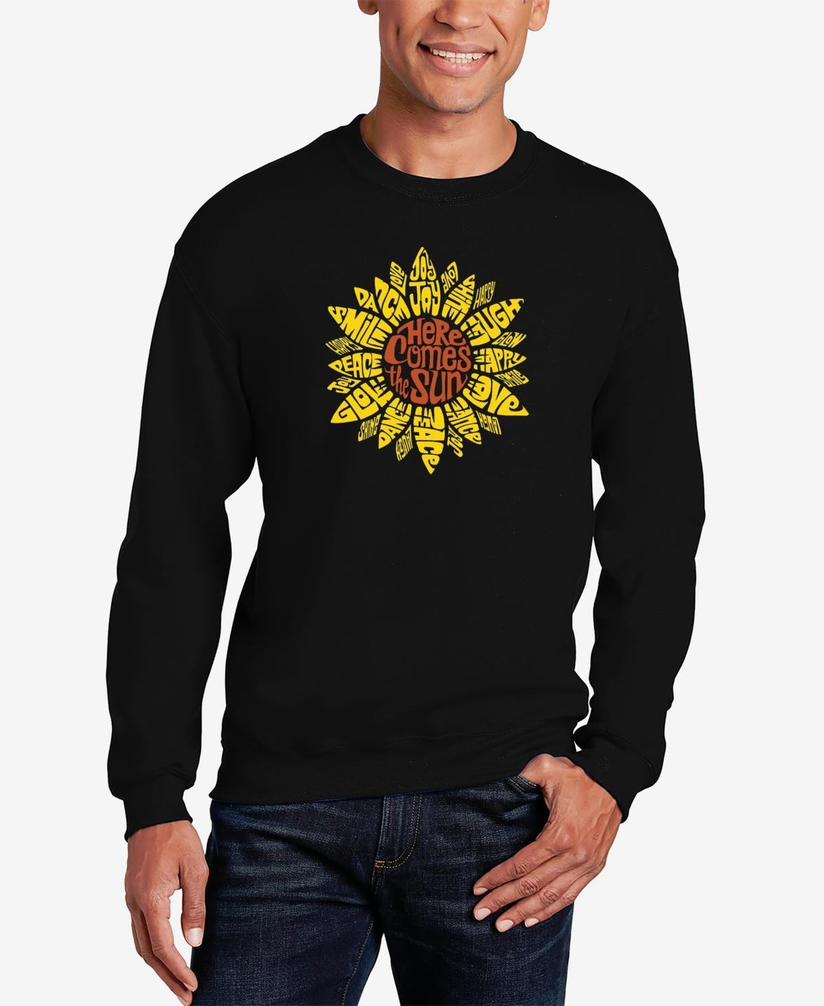 La Pop Art Mens Christmas Peeking Dog Word Art Crewneck Sweatshirt Product Image