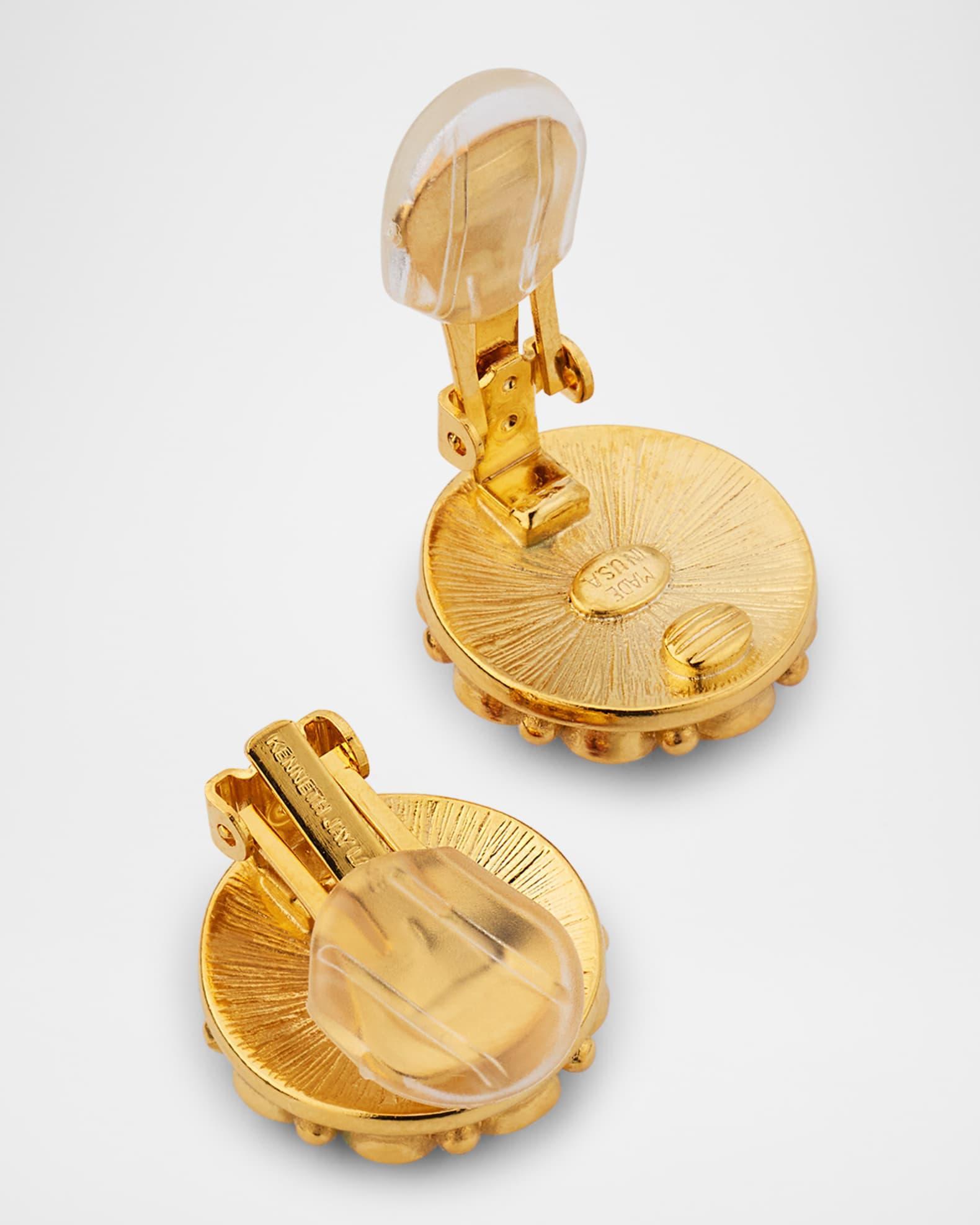 Resin Cabochon Button Clip-On Earrings Product Image